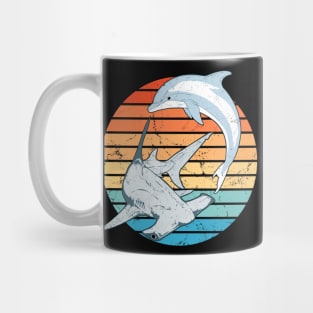 Hammerhead Shark and Dolphin Mug